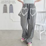 レースハートドッキングギンガムチェックパンツ | Outfitter lab | 詳細画像1