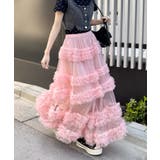 ピンク | シアーフリルボリュームチュールスカート | Outfitter lab