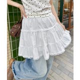 ホワイト | チビレースコットンティアードミニスカパン | Outfitter lab