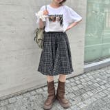 チェックイレギュラーヘムミディスカート | Outfitter lab | 詳細画像14 
