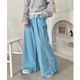 ブルー | ギンガムチェックフリフリパンツ | Outfitter lab