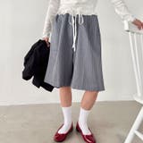 ウエストフリルピンストライプハーフパンツ | Outfitter lab | 詳細画像10 