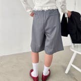 ウエストフリルピンストライプハーフパンツ | Outfitter lab | 詳細画像12 