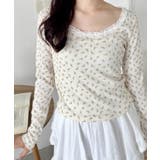 イエロー | レース付きフラワートップス | Outfitter lab