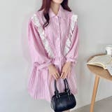 フリルレースストライプミニワンピース | Outfitter lab | 詳細画像11 