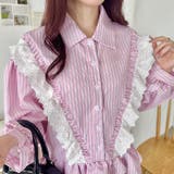 フリルレースストライプミニワンピース | Outfitter lab | 詳細画像13 