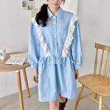 フリルレースストライプミニワンピース | Outfitter lab | 詳細画像5 