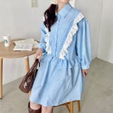 フリルレースストライプミニワンピース | Outfitter lab | 詳細画像8 