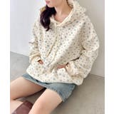 アイボリー | 小花柄フーディートップス | Outfitter lab