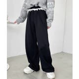 ブラック | ウエストチュールレーススウェットパンツ | Outfitter lab