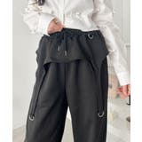 ブラック | ガーターベルトデザインスウェットパンツ | Outfitter lab