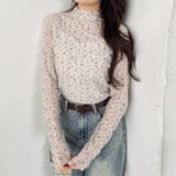 花柄シアーハイネックトップス | Outfitter lab | 詳細画像8 