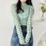 ギンガムチェックシアーハイネックトップス | Outfitter lab | 詳細画像15