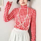 ギンガムチェックシアーハイネックトップス | Outfitter lab | 詳細画像16 