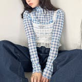ギンガムチェックシアーハイネックトップス | Outfitter lab | 詳細画像8 