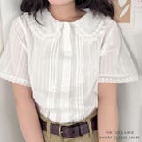ピンタックレース丸襟半袖シャツ | Outfitter lab | 詳細画像1