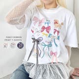 ファンシーリボンプリント半袖Tシャツ | Outfitter lab | 詳細画像1
