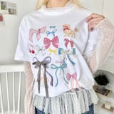 ファンシーリボンプリント半袖Tシャツ | Outfitter lab | 詳細画像6