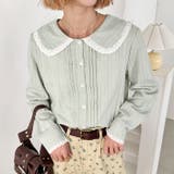 ピンタックレース丸襟長袖シャツ | Outfitter lab | 詳細画像13 