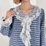 レースフリルレトロチェックブラウス | Outfitter lab | 詳細画像12 