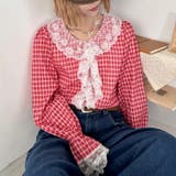 レースフリルレトロチェックブラウス | Outfitter lab | 詳細画像18 