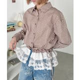 ブラウン | レースヘムチェックシャツ | Outfitter lab