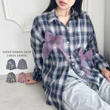 シアーリボンオーバーチェックシャツ | Outfitter lab | 詳細画像1