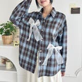 シアーリボンオーバーチェックシャツ | Outfitter lab | 詳細画像12