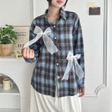 シアーリボンオーバーチェックシャツ | Outfitter lab | 詳細画像14