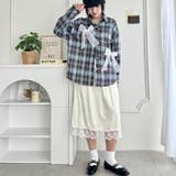 シアーリボンオーバーチェックシャツ | Outfitter lab | 詳細画像15