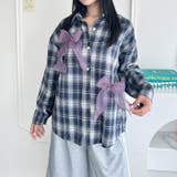 シアーリボンオーバーチェックシャツ | Outfitter lab | 詳細画像19