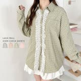 レースフリルオーバーチェックシャツ | Outfitter lab | 詳細画像1 