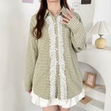 レースフリルオーバーチェックシャツ | Outfitter lab | 詳細画像15 
