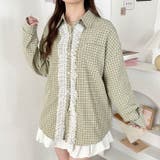 レースフリルオーバーチェックシャツ | Outfitter lab | 詳細画像16 