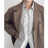 ブラック | レースフリルオーバーチェックシャツ | Outfitter lab