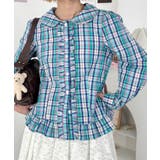 グリーン | ロマンティックフリルチェックシャツ | Outfitter lab