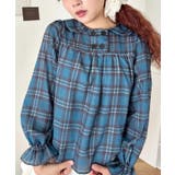 ブルー | カラフルボタンチェックシャツ | Outfitter lab