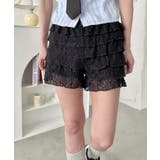 ブラック | フリフリレースショートパンツ | Outfitter lab