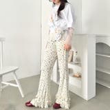 ダブルフリル花柄フレアパンツ | Outfitter lab | 詳細画像9 