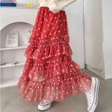 チェックフラワーフリルチュールロングスカート | Outfitter lab | 詳細画像18
