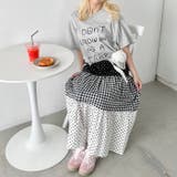 ドット×チェック切り替えロングスカート | Outfitter lab | 詳細画像13 