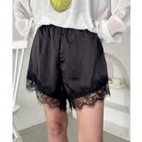 ブラック | サテンレースショートパンツ | Outfitter lab