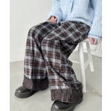 ブラウン | 裾レースチェックパンツ | Outfitter lab