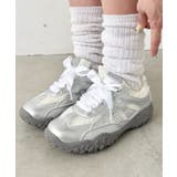 シルバー | 【靴紐2種set】ボリュームソールレーススニーカー | Outfitter lab