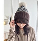 ブラウン | ノルディック柄イヤーフラップニットキャップ | Outfitter lab