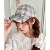 ブルー | チェック/フラワーリボンキャップ | Outfitter lab