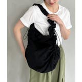 ブラック | シャーリングドロストショルダーラメバッグ | Outfitter lab