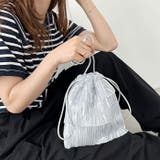 メタリックプリーツ ティアード巾着ショルダーバッグ | Outfitter lab | 詳細画像10