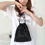メタリックプリーツ ティアード巾着ショルダーバッグ | Outfitter lab | 詳細画像13