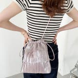 メタリックプリーツ ティアード巾着ショルダーバッグ | Outfitter lab | 詳細画像19